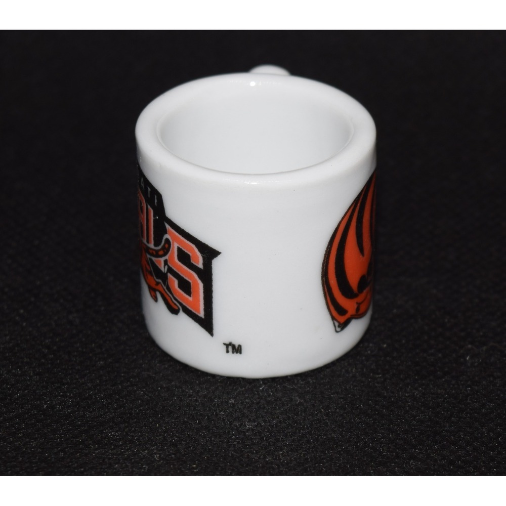 Vintage NFL Cincinnati Bengals Mini Mug White Orange Excellent Helmet Tiger Logo - Picture 2 of 7